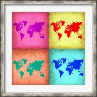 Framed Pop Art World Map 1