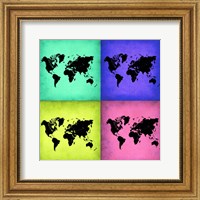Framed Pop Art World Map 2
