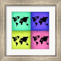 Framed Pop Art World Map 2