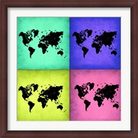 Framed Pop Art World Map 2