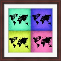 Framed Pop Art World Map 2