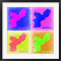 Framed Philadelphia Pop Art Map 1