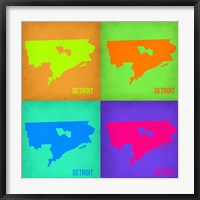 Framed Detroit Pop Art Map 1
