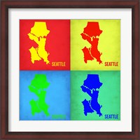 Framed Seattle Pop Art Map 1