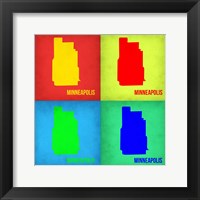 Framed Minneapolis Pop Art Map 1