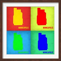 Framed Minneapolis Pop Art Map 1
