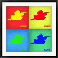 Framed Memphis Pop Art Map 1