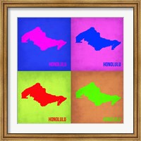 Framed Honolulu Pop Art Map 1