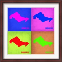 Framed Honolulu Pop Art Map 1