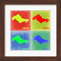 Framed Honolulu Pop Art Map 2