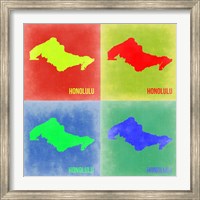 Framed Honolulu Pop Art Map 2