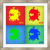 Framed Austin Pop Art Map 1