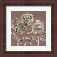 Framed Marsala Roses II