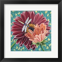 Dragonfly on Blooms II Framed Print