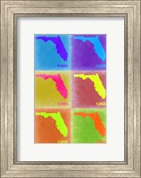 Framed Florida Pop Art Map 2