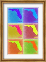Framed Florida Pop Art Map 2