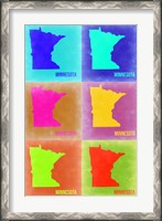 Framed Minnesota Pop Art Map 2