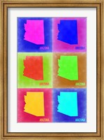 Framed Arizona Pop Art Map 2