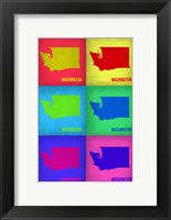 Framed Washington Pop Art Map 1