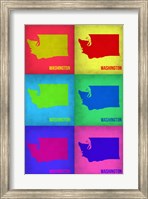 Framed Washington Pop Art Map 1