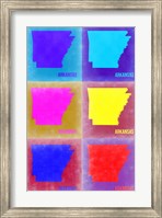 Framed Arkansas Pop Art Map 2