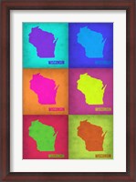 Framed Wisconsin Pop Art Map 2