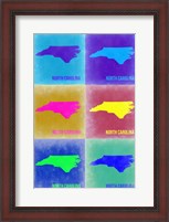 Framed North Carolina Pop Art Map 2
