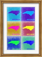 Framed North Carolina Pop Art Map 2