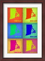 Framed Rhode Island Pop Art Map 1