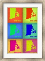 Framed Rhode Island Pop Art Map 1