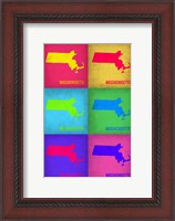 Framed Massachusetts Pop Art Map 1