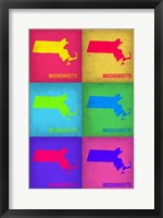 Framed Massachusetts Pop Art Map 1