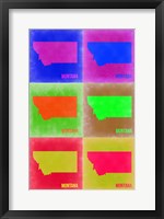 Framed Montana Pop Art Map 2