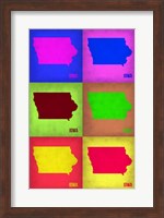 Framed Iowa Pop Art Map 2