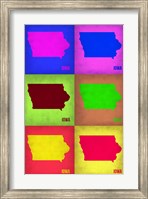 Framed Iowa Pop Art Map 2