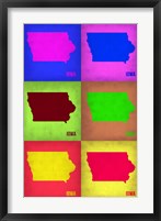 Framed Iowa Pop Art Map 2