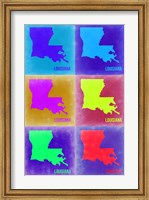 Framed Louisiana Pop Art Map 2