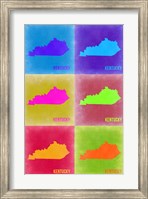 Framed Kentucky Pop Art Map 2