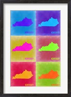 Framed Kentucky Pop Art Map 2
