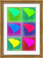 Framed South Carolina Pop Art Map 2