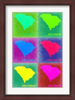 Framed South Carolina Pop Art Map 2