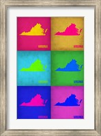 Framed Virginia Pop Art Map 1