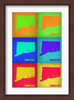 Framed Connecticut Pop Art Map 1