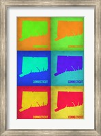 Framed Connecticut Pop Art Map 1