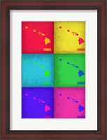 Framed Hawaii Pop Art Map 1