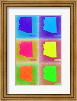 Framed Arizona Pop Art Map 3