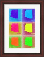 Framed Arizona Pop Art Map 3