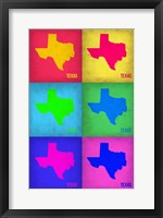 Framed Texas Pop Art Map 1