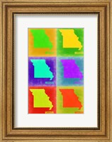 Framed Missouri Pop Art Map 2