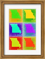 Framed Missouri Pop Art Map 2